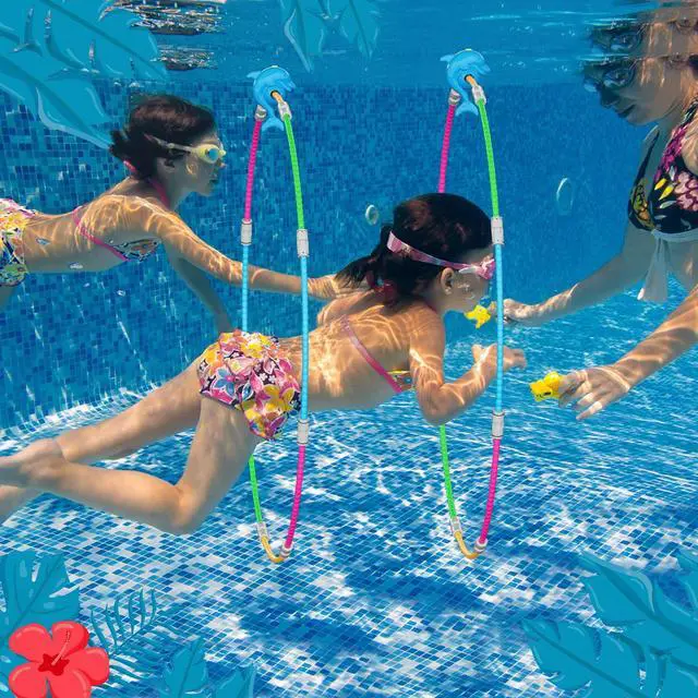 Alt view image 6 of 7 - Fun Swimming Pool Toys for Kids - Diving Practice, Swim Thru Rings for Boys/Girls Ages 4-12
