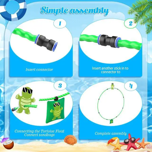 Alt view image 4 of 7 - Diving Toys 15 PCS Pool Toys for Kids Age 4-8 8-12 Water Swim Thru Rings with Buoys and Sandbags Underwater Training Program Swimming Pool Games Water Sports Gifts