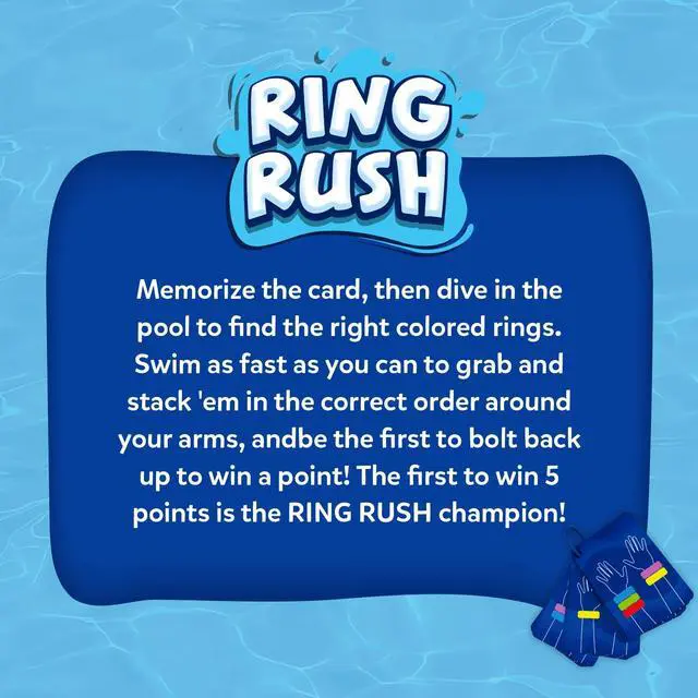 Alt view image 7 of 7 - Ring Rush Diving Toys Underwater Search & Find Game, Pool Diving Rings, Swimming Pool Toys for Kids, Summer Outdoor Water Games, Gift for Boys & Girls Ages 6, 7, 8, 9 & Up