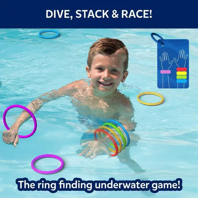 Alt view image 2 of 7 - Ring Rush Diving Toys Underwater Search & Find Game, Pool Diving Rings, Swimming Pool Toys for Kids, Summer Outdoor Water Games, Gift for Boys & Girls Ages 6, 7, 8, 9 & Up
