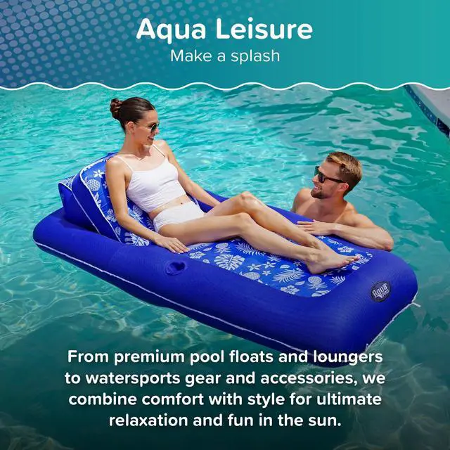 Alt view image 6 of 6 - Inflatable Kiddie Pool for Backyard Outdoor Water Play - 2 Ring Blow Up Baby Pool with Cushioned Bottom, Stable Translucent Sides for Toddlers & Kids, 47 x 35 x 12 Inch, Blue