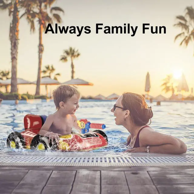 Alt view image 6 of 7 - Kids Pool Floats with Water Gun, Pool Toys for Kids Ages 4-8, Fire Truck Toddler Floats for Pool, Pool Inflatables for Boys Girls and Children