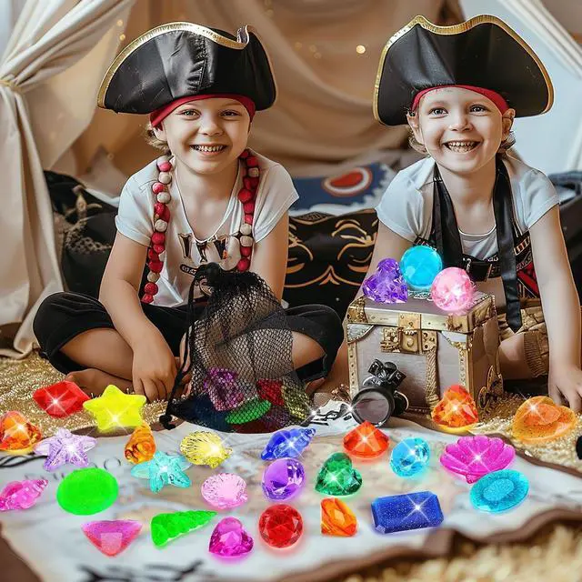 Alt view image 2 of 4 - 25 Pcs Diving Gem Pool Toys, Big Colorful Pool Gems Pirate Treasure Diving Gems Diamond Pool Sinking Toys Underwater Gemstones for Summer Swimming Training Gift Boys Girls Pool Game Prize