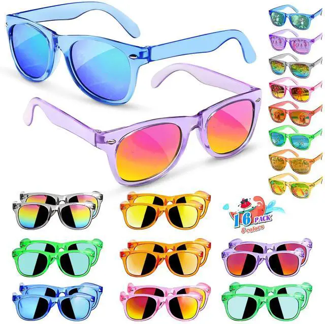 Main image of Kids Sunglasses Party Favors - Boys Girls Valentines Day Gifts, Neon Sunglasses with UV 400 Protection for Kids Classroom Favors Birthday Goodie Bags Stuffers - 16 Packs