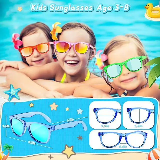 Alt view image 5 of 7 - Kids Sunglasses Party Favors - Boys Girls Valentines Day Gifts, Neon Sunglasses with UV 400 Protection for Kids Classroom Favors Birthday Goodie Bags Stuffers - 16 Packs