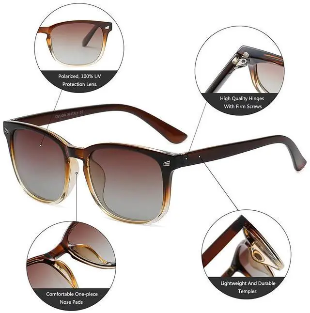 Alt view image 4 of 7 - Polarized Sunglasses for Women Classic Retro Style UV400 Protection