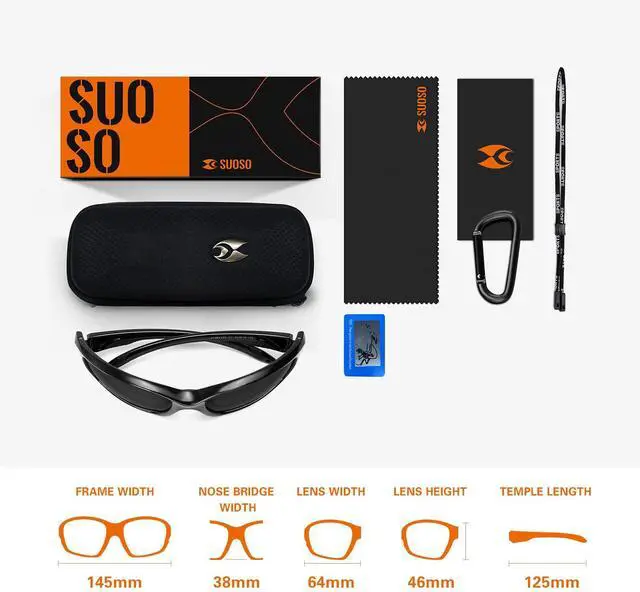 Alt view image 5 of 6 - Sports Polarized Sunglasses for Men: Womens UV400 Protection Sun Glasses Wrap Around Goggles for Fishing Driving TR90