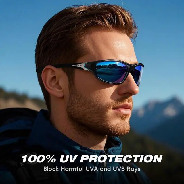 Alt view image 2 of 7 - Sports Polarized Sunglasses For Men Cycling Driving Fishing UV400 Protection