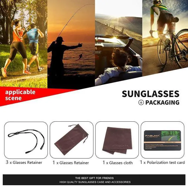 Alt view image 7 of 7 - Sports Polarized Sunglasses For Men Cycling Driving Fishing UV400 Protection