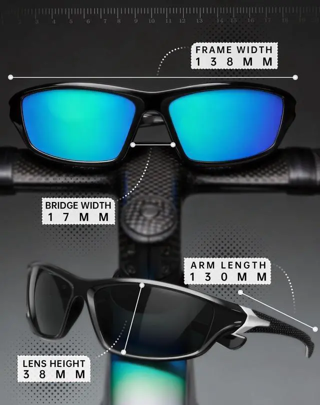 Alt view image 7 of 7 - 4 Pack Polarized Sunglasses-Men Sports Sun-glasses: Mens Sunglasses UV Protection for Fishing Driving Cycling