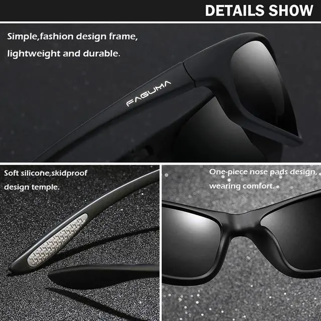 Alt view image 5 of 7 - Polarized Sports Sunglasses For Men Cycling Driving Fishing UV400 Protection