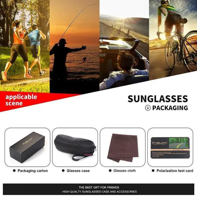 Alt view image 7 of 7 - Polarized Sports Sunglasses For Men Cycling Driving Fishing UV400 Protection