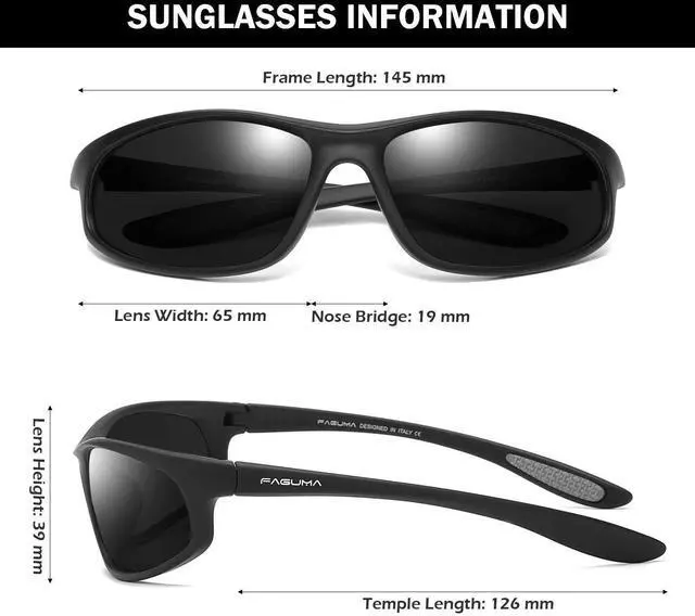 Alt view image 4 of 7 - Polarized Sports Sunglasses For Men Cycling Driving Fishing UV400 Protection