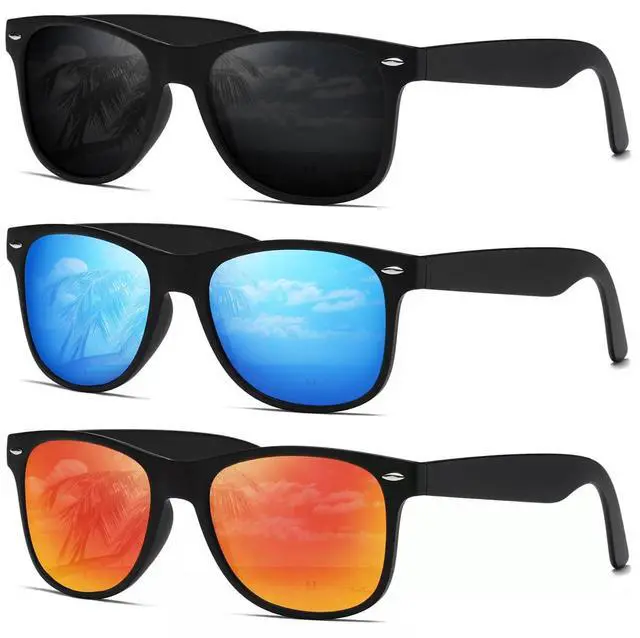 Main image of Sunglasses Men Polarized Sunglasses for Mens Womens Retro Mirror Lens for Driving Fishing UV Protection