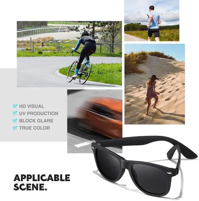 Alt view image 6 of 6 - Sunglasses Men Polarized Sunglasses for Mens Womens Retro Mirror Lens for Driving Fishing UV Protection