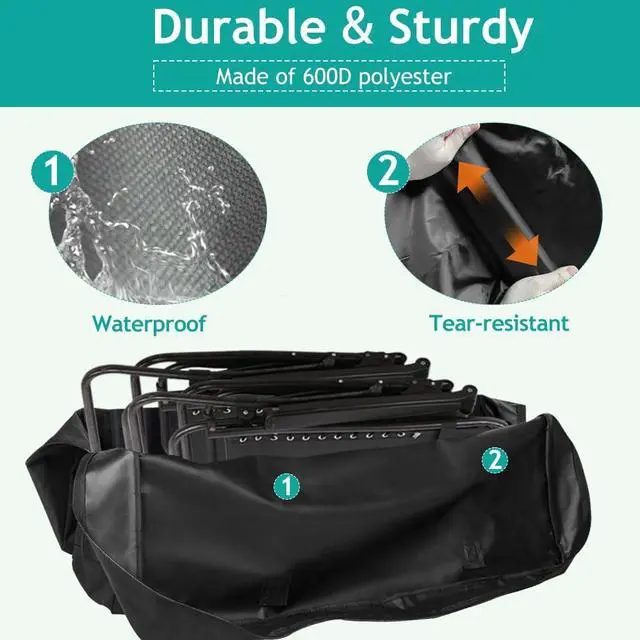 Alt view image 3 of 7 - Heavy Duty Folding Chair Storage Bag, 600D Chair Storage Case for Beach Chair Camping Chair Zero Gravity Chair Folding Recliners, Extra Large Travel Bag with Zippers, 41.5" Lx 11" Wx 28.5" H