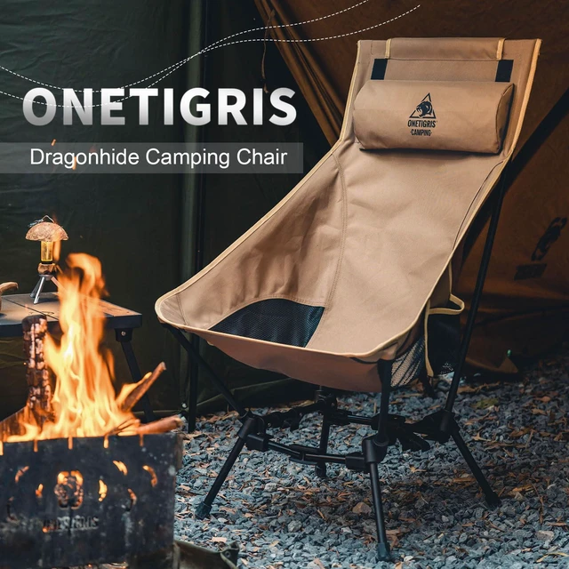 Alt view image 2 of 7 - Dragonhide Oversized Camping Chair with Pillow Design, Comfortable Widened Seat Folding, 275 lbs Capacity