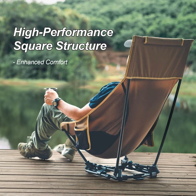 Alt view image 6 of 7 - Dragonhide Oversized Camping Chair with Pillow Design, Comfortable Widened Seat Folding, 275 lbs Capacity