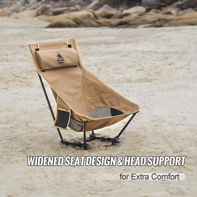 Alt view image 7 of 7 - Dragonhide Oversized Camping Chair with Pillow Design, Comfortable Widened Seat Folding, 275 lbs Capacity