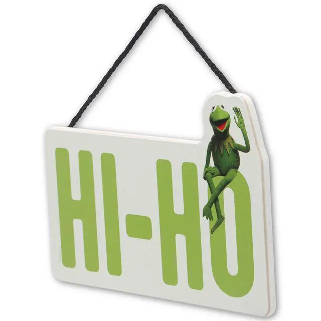 Alt view image 2 of 5 - Disney Muppets Kermit Hi-Ho Hanging Wood Wall Decor - Fun Kermit Sign for Home or Office