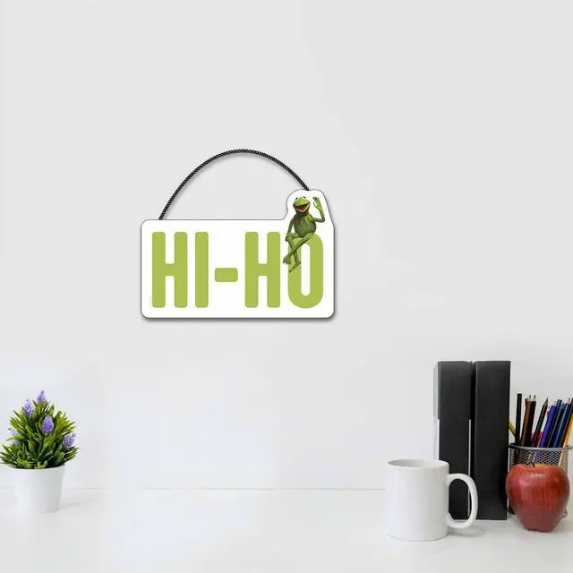 Alt view image 5 of 5 - Disney Muppets Kermit Hi-Ho Hanging Wood Wall Decor - Fun Kermit Sign for Home or Office