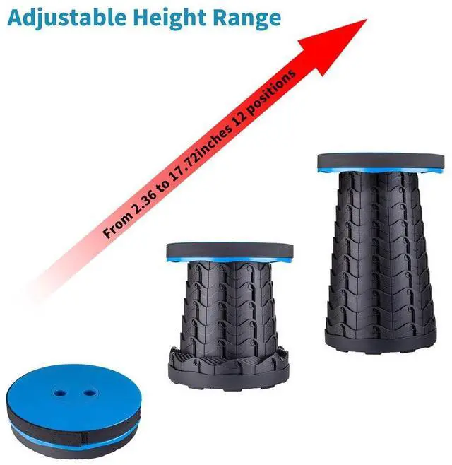 Alt view image 5 of 7 - Upgraded Folding Stool Lightweight Yet More Sturdy with Load Capacity 400lbs Portable Collapsible Stool for Camping Fishing Hiking BBQ (Blue)