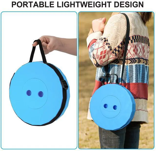 Alt view image 4 of 6 - Upgraded Foldable Stool Thickened, Portable Collapsible Stool Retractable Stool for Fishing, Hiking Tours, BBQ, Parties, Outdoor Activities (Rainbow)