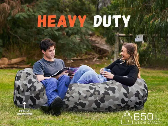 Alt view image 4 of 7 - Inflatable Lounger Air Sofa Hammock-Portable,Water Proof& Anti-Air Leaking Design-Ideal Couch for Backyard Lakeside Beach Traveling Camping Picnics & Music Festivals (Camouflage)