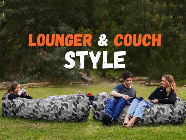 Alt view image 7 of 7 - Inflatable Lounger Air Sofa Hammock-Portable,Water Proof& Anti-Air Leaking Design-Ideal Couch for Backyard Lakeside Beach Traveling Camping Picnics & Music Festivals (Camouflage)