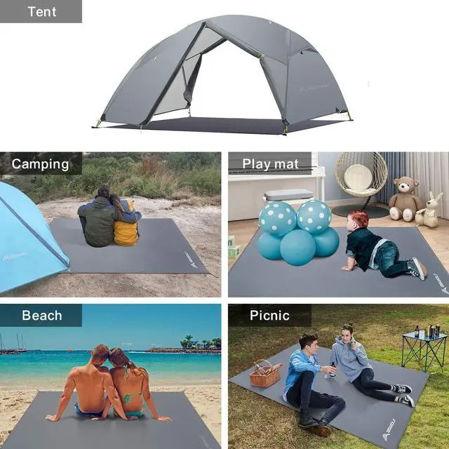 Alt view image 5 of 7 - Waterproof Camping Tarp Mutifunctional Tent Footprint, Groundsheet Picnic and Beach Mat with Carrying Storage Bag for Picnic, Hiking,Backpacking,Hammock