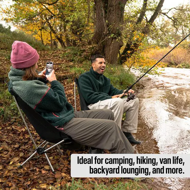 Alt view image 6 of 7 - TSE LC100 Compact Camping Chair, 2lbs Super Lightweight Outdoor Folding Chair. Portable for Hiking, Beach, Festivals, Urban Use, or Garden Relaxation