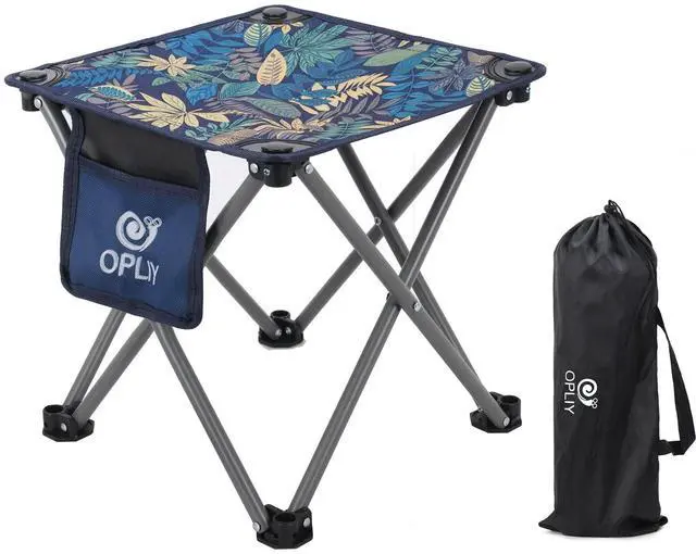 Main image of Camping Stool, Folding Small Chair Portable Camp Stool for Camping Fishing Hiking Gardening and Beach, Camping Seat with Carry Bag (Blue-Leaf)