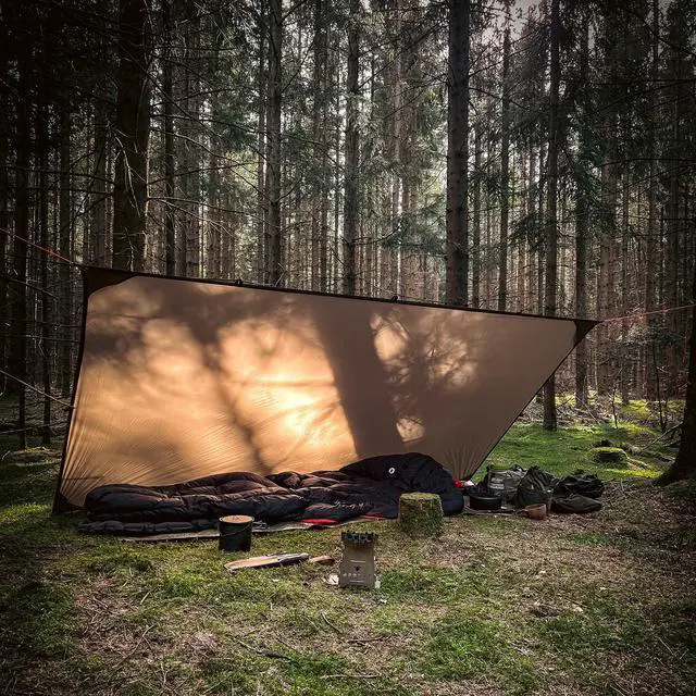 Alt view image 4 of 6 - Ultralight Tent Footprint, 20D Silnylon Groundsheet 4000mm Waterproof Rate PU Coating, Lightweight Camping Tarp Tent Floor for Backpacking Hiking and Thru-Hiking, 98" *55"