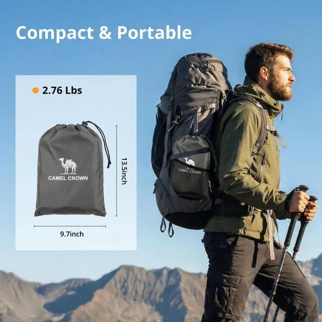 Alt view image 4 of 7 - Camping Tarp,3000mm Waterproof & UPF 50+ Sun Protection Rain Fly Tarp - Lightweight Portable Camping Shelter with Stakes, Guy Lines & Carry Bag, for Hiking Backpacking Beach Picnic Shade