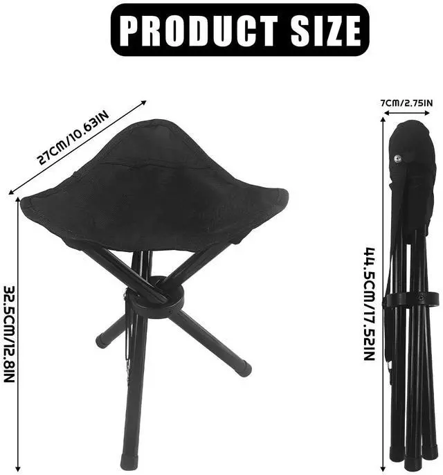 Alt view image 2 of 7 - Travel Folding Camping Stool, Outdoor Tripod Seat, Folding Camping Chairs,Fishing Chair for Camping Party Mountaineering Picnic Beach Garden Lawn