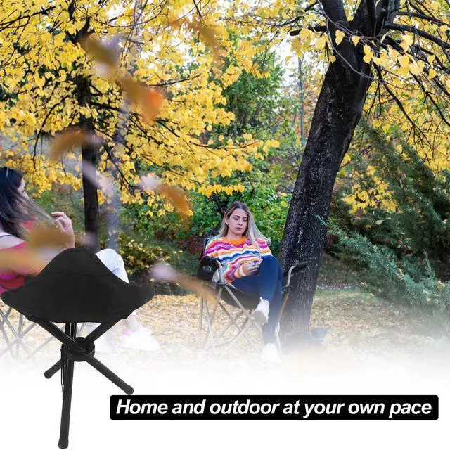 Alt view image 6 of 7 - Travel Folding Camping Stool, Outdoor Tripod Seat, Folding Camping Chairs,Fishing Chair for Camping Party Mountaineering Picnic Beach Garden Lawn