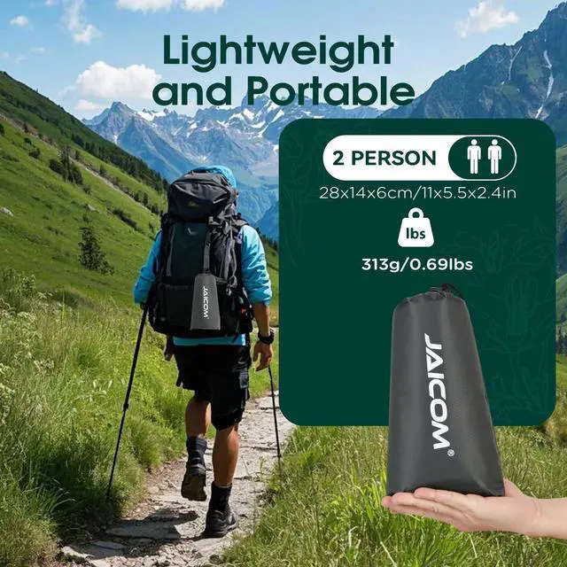 Alt view image 5 of 7 - Tent Footprint - Waterproof Camping Tarp, 2 Person Tent Floor Saver, PU 3000mm Small Tarp for Hiking, Backpacking, Hammock, Beach, Picnic and Other Outdoor Activities