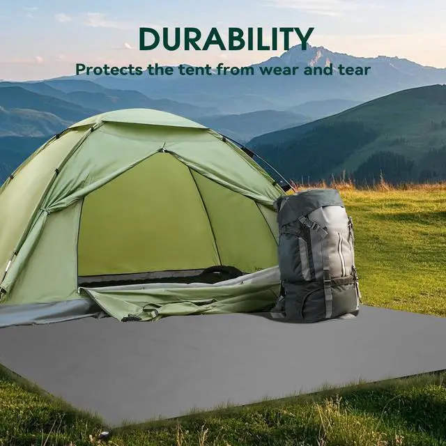 Alt view image 7 of 7 - Tent Footprint - Waterproof Camping Tarp, 2 Person Tent Floor Saver, PU 3000mm Small Tarp for Hiking, Backpacking, Hammock, Beach, Picnic and Other Outdoor Activities