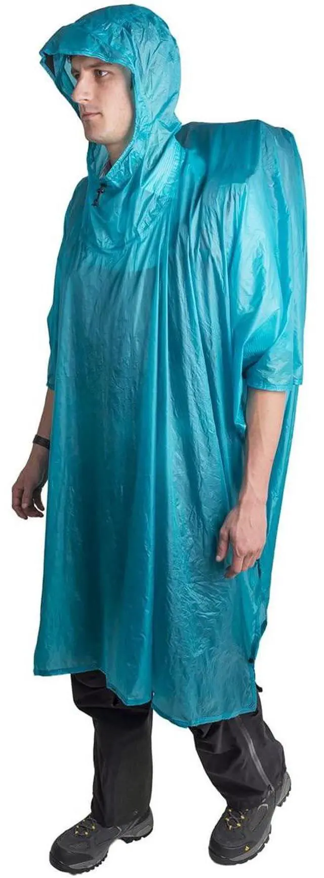 Alt view image 2 of 7 - Ultra-SIL Nano Tarp Poncho 4-in-1 Raincoat, Pack Cover, Groundsheet, and Shelter, Pacific Blue