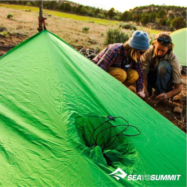 Alt view image 3 of 7 - Ultra-SIL Nano Tarp Poncho 4-in-1 Raincoat, Pack Cover, Groundsheet, and Shelter, Pacific Blue