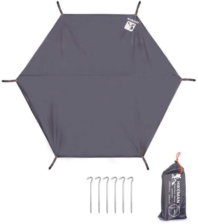 Main image of Hexagonal Tent Footprint,1-4 Person Ultralight Waterproof Tent Tarp Ground Sheet Mat with 6 Tent Stakes for Camping Hiking Picnic Backpacking(L)
