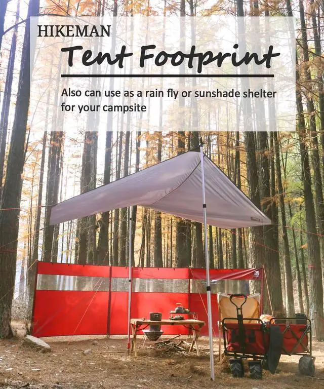 Alt view image 6 of 6 - Hexagonal Tent Footprint,1-4 Person Ultralight Waterproof Tent Tarp Ground Sheet Mat with 6 Tent Stakes for Camping Hiking Picnic Backpacking(L)