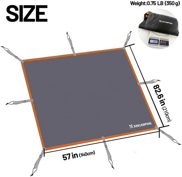 Alt view image 2 of 7 - Tent Footprint - 57" X 82.6" Heavy Duty Camping Tarp with 8 Anchor Straps - Waterproof Tent Floor Mat,Ultralight Backpacking Tarp for Camping,Hiking,Beach,Picnic - Storage Bag Included