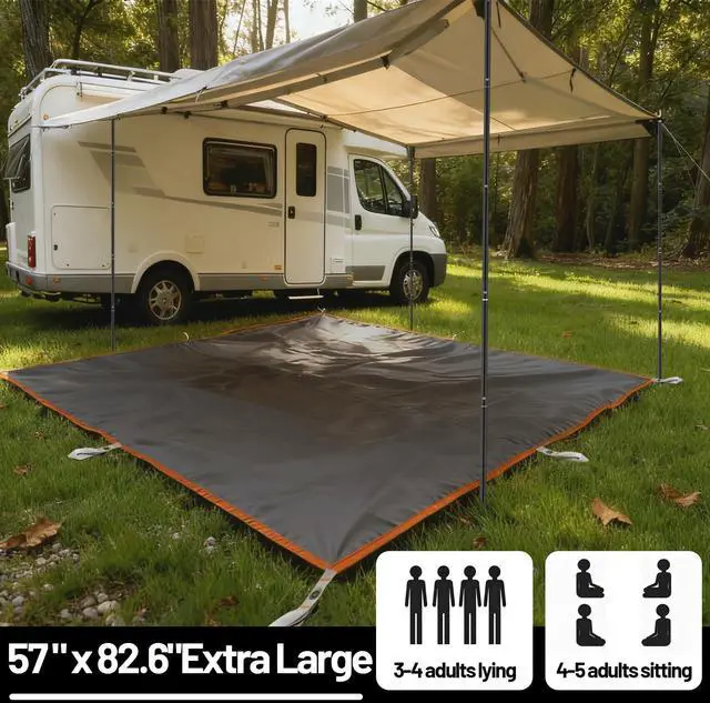 Alt view image 6 of 7 - Tent Footprint - 57" X 82.6" Heavy Duty Camping Tarp with 8 Anchor Straps - Waterproof Tent Floor Mat,Ultralight Backpacking Tarp for Camping,Hiking,Beach,Picnic - Storage Bag Included