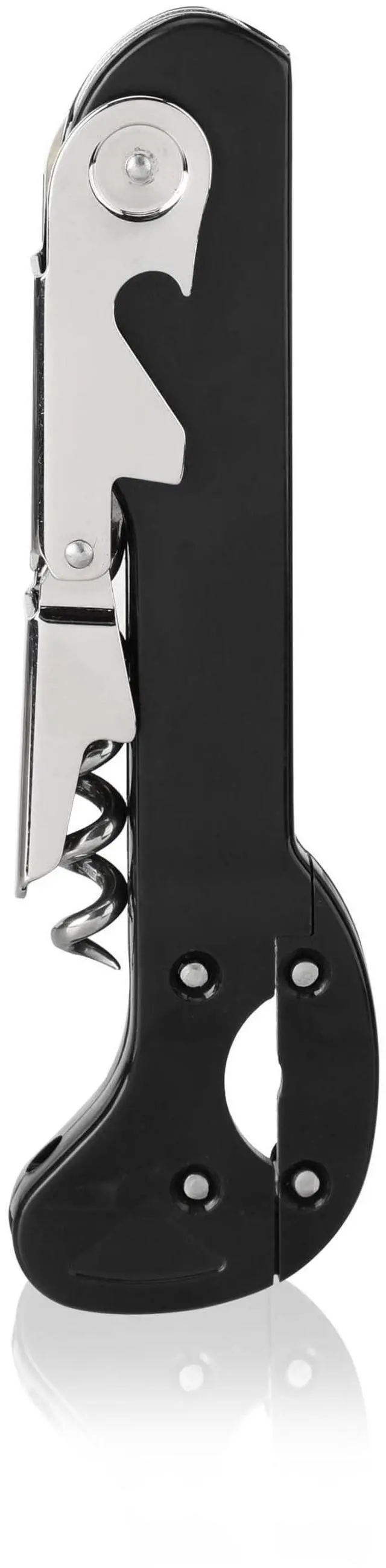 Main image of Recoil Waiters Corkscrew Wine Opener, Durable Stainless Steel with Built-in Bottle Opener and 4-Wheel Foil Cutter for Bartenders, Home Bar, Kitchen, Outdoor Party, Gifts for Wine Lovers, Set of 1