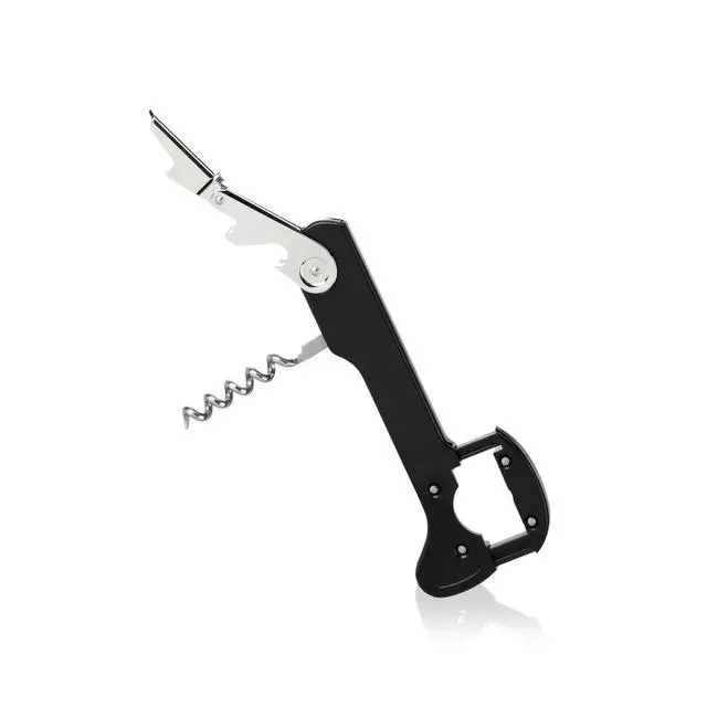Alt view image 4 of 7 - Recoil Waiters Corkscrew Wine Opener, Durable Stainless Steel with Built-in Bottle Opener and 4-Wheel Foil Cutter for Bartenders, Home Bar, Kitchen, Outdoor Party, Gifts for Wine Lovers, Set of 1
