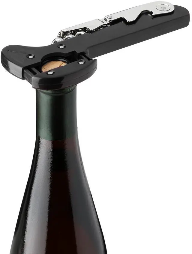 Alt view image 5 of 7 - Recoil Waiters Corkscrew Wine Opener, Durable Stainless Steel with Built-in Bottle Opener and 4-Wheel Foil Cutter for Bartenders, Home Bar, Kitchen, Outdoor Party, Gifts for Wine Lovers, Set of 1