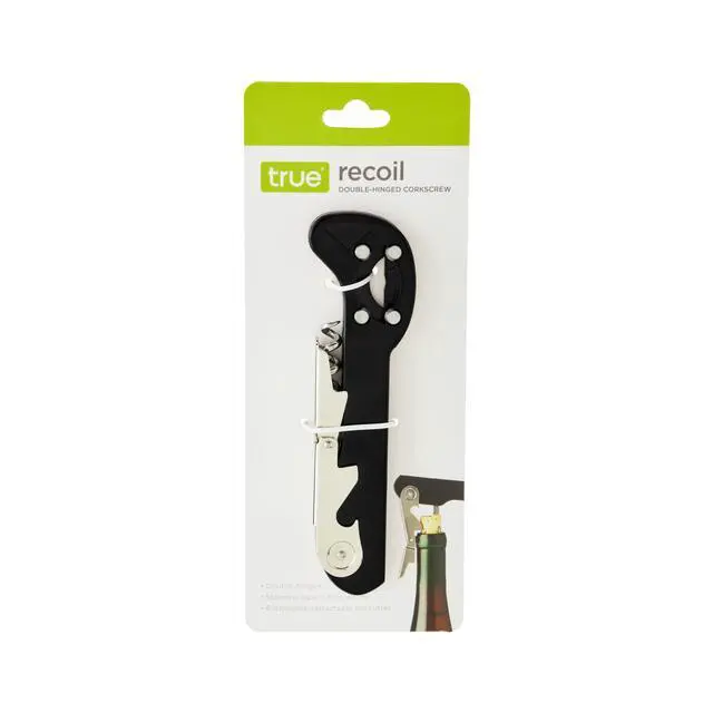 Alt view image 7 of 7 - Recoil Waiters Corkscrew Wine Opener, Durable Stainless Steel with Built-in Bottle Opener and 4-Wheel Foil Cutter for Bartenders, Home Bar, Kitchen, Outdoor Party, Gifts for Wine Lovers, Set of 1