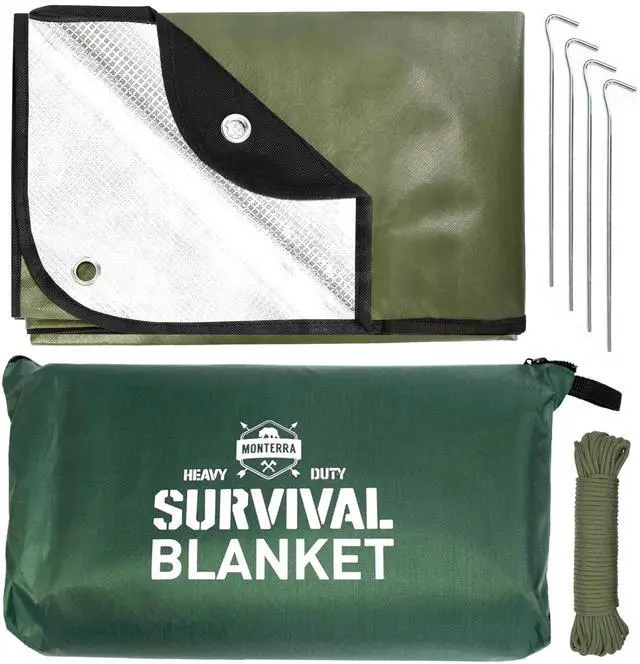 Main image of Insulated Tarp, Emergency Survival Blanket, 60 x 84, Heavy Duty Waterproof Groundsheet, Camping, Thermal Space Blanket, Reflective Bivvy Shelter.