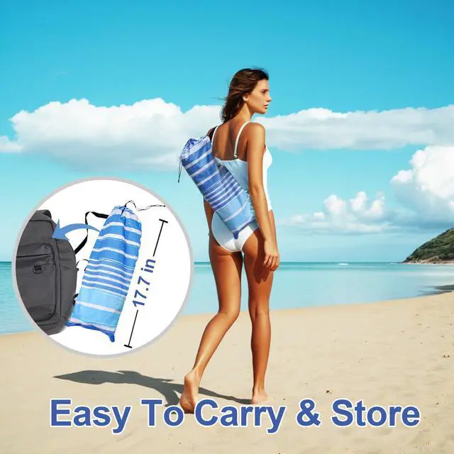 Alt view image 3 of 5 - LOTTAFUN 6ft Beach Umbrella - Heavy Duty Wind Resistant UV 50+ Portable Sun Shade with Sand Anchor & Carry Bag, Outdoor Folding Umbrella for Beach, Pool, Patio